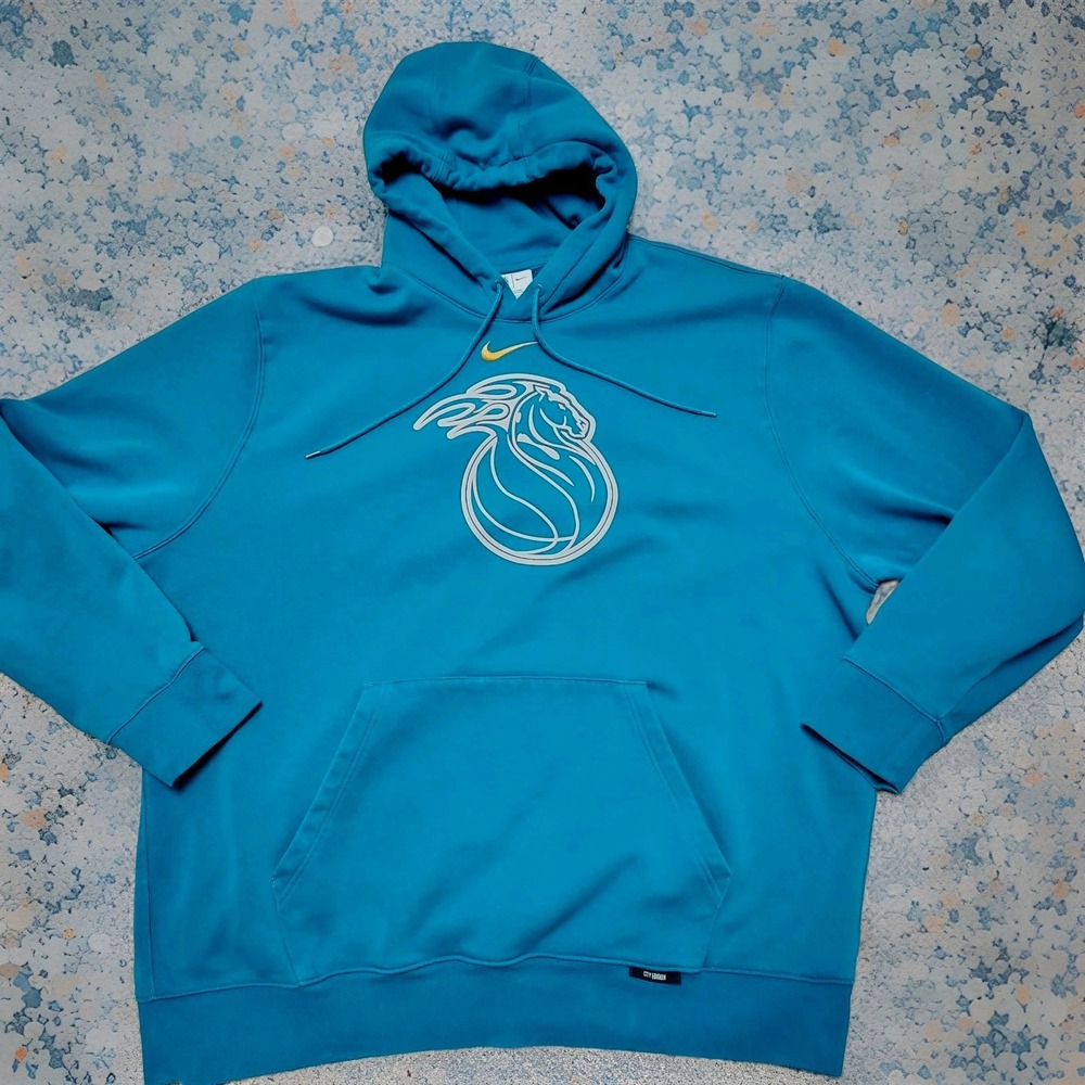 Nike Detroit Pistons 2025 City Edition Logo Remix NBA Hoodie Teal 3XL Tall